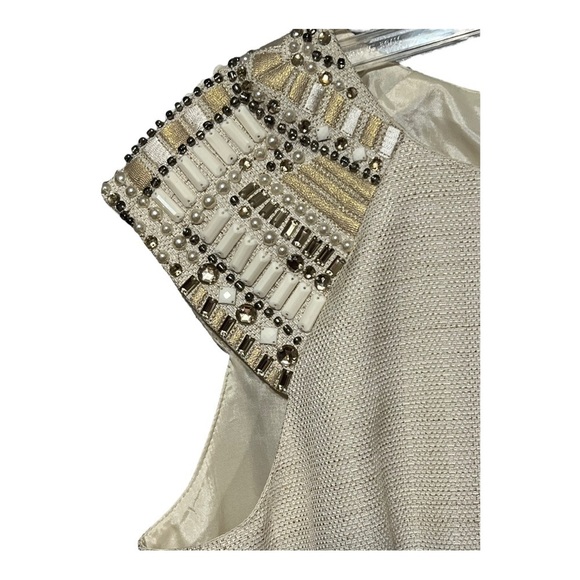 Tahari Jimlee Beaded Sheath Dress Wedding Guest First Lady Mother of the Bride - Picture 3 of 5